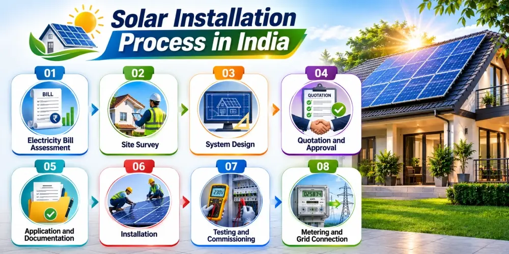 solar installation process in india